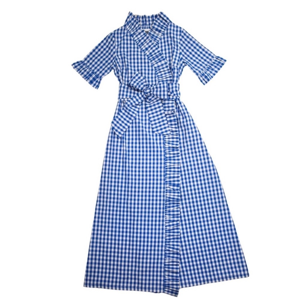 Elizabeth Wilson’s Design Anne Claire ruffle wrap maxi dress